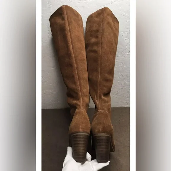EUC! FRANCO FORTINI Capri Size 11 Cognac Brown Suede Knee High Boots 3.5" Heel - Picture 9 of 13
